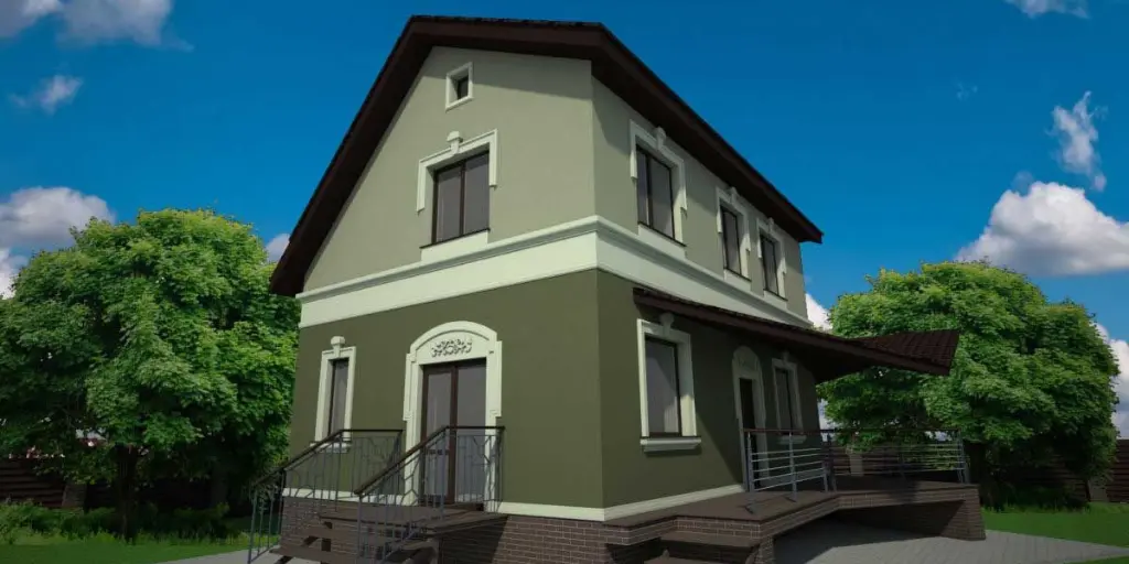 fachada color Verde grisáceo